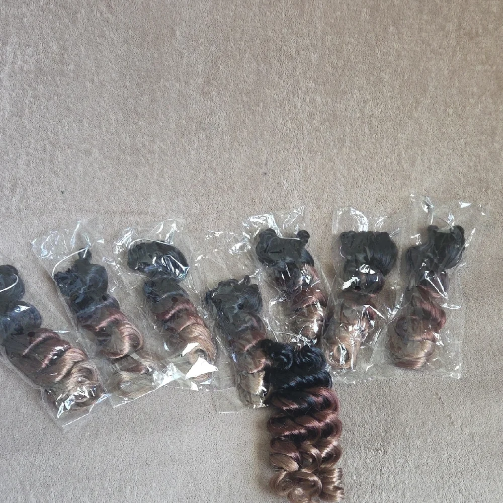 ToyoTree Deep Twist Crochet Hair Packs Ombre Brown Short Curly Deep Wave Cr